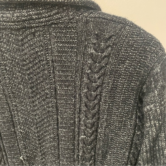 Abercrombie Womens XS cable Knit Open Cardigan Grey Grandpa Sweater Cottagecore - Picture 9 of 10